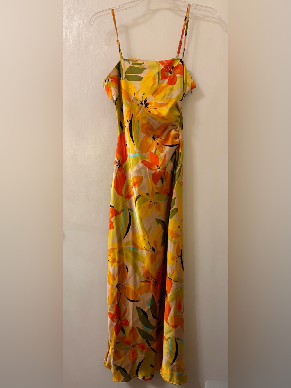 House of Harlow 1960 Yellow & Orange Floral Slip Maxi Dress